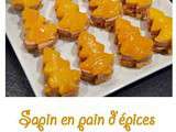 Sapin en pain d'épices au foie gras et à la mangue