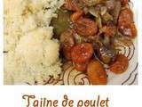 Tajine de poulet aux abricots et amandes