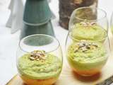 Verrines de mousse de carottes au gingembre frais et petits pois