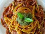 Envie de tagliatelles bicolores au pesto (vegan)