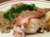 Lotte au speck et risotto au fenouil