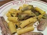 Penne sauce citron, artichauts et fenouil