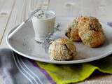 Croquettes forestières à l’estragon et dip au yaourt et à la moutarde