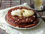 Gâteau renversé aux poires caramélisées, noix et sarrasin