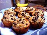 Muffins aux flocons d'avoine, bananes & chocolat