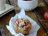 Muffins aux fraises et à la rhubarbe