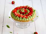 Tarte aux fraises, crème à l’avocat et verveine