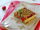 Tarte aux tomates cerises et au crumble de pesto