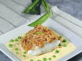 Cabillaud en crumble de chorizo et crème de chorizo à la moutarde