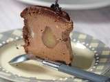 Cheese-cake au chocolat et poires au vin