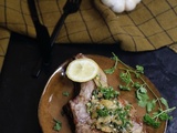 CÔTES de veau au citron confit aux herbes et au gingembre