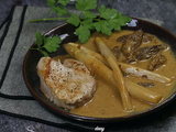 Filet de veau aux asperges et morilles