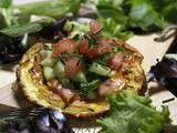 Galettes de ricotta aux herbes et tartare de légumes