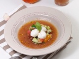 Gaspacho et tartare de légumes à la mozzarella