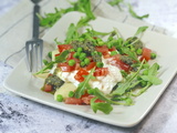 Lasagnes ouvertes tomates petits pois et burrata
