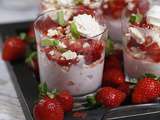 Mousse de fraises croquantes au basilic