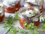 Petits gratins d’aubergines, tomate-mozza et parmesan