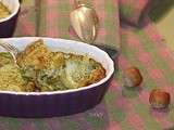 Petits gratins de courgette au pesto de roquette aux noisettes