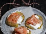 Pommes de terre tapées au saumon fumé