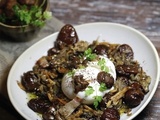 Salade de châtaignes et champignons aux épices et burrata