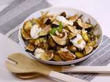 Salade de rattes rôties , figues et haricots verts