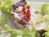 Tartare de daurade aux fraises, groseilles et tomate jaune