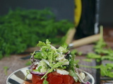 Tartare de pastèque en salade
