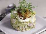 Tartare de veau au citron confit et au pesto, salade de fenouil