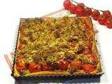 Tarte à la tomate en crumble de pesto