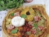 Tarte fine tomates et burrata