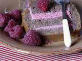 Tendre biscuit au chocolat et mousse de framboises