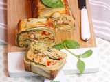 Terrine de courgettes au poulet poivron mozza et basilic