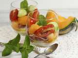 Verrines de melon parme et mozzarella