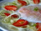 Carpaccio de langoustines, fenouil et fraises