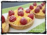 Tartelettes citron / framboises pâte vanille noisettes