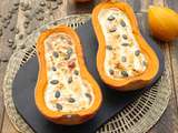 Butternut farcie au fromage frais et epices