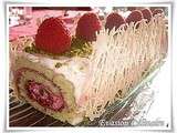 Bûche mascarpone framboises et pistache