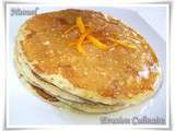 Pancakes au babeurre, raisins secs et orange