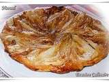 Tarte tatin d'endives au miel,bleu et noix