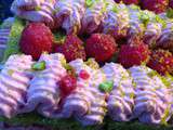 Buche pistache framboises