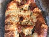 Fougasse aux olives tomates séchées, mozzarella