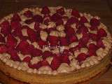 Tarte framboise pistache et praliné