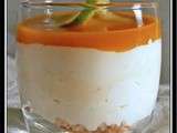 Cheese cake citron vert, coco, mangue sans cuisson en verrine