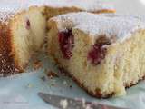 Gâteau dessert aux framboises fraiches