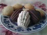 Madeleines coque chocolat blanc citron et au lait