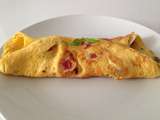 Omelette tomate et petits pois