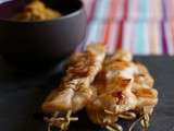 Brochettes de poulet, cacahuete, curry et coco