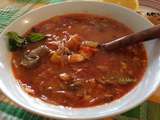 Soupe de poisson aux champignons et légumes