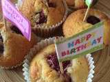 Muffins chocolat blanc & framboises