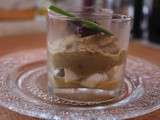 Verrine d’aubergine au chèvre cendré